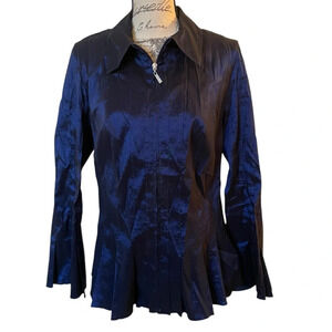 Addition Elle iridescent blue front zipper dress top size 14